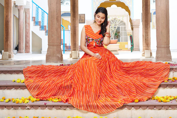 Navratri Special Gamathi Work Gown – 9 Meter Flair