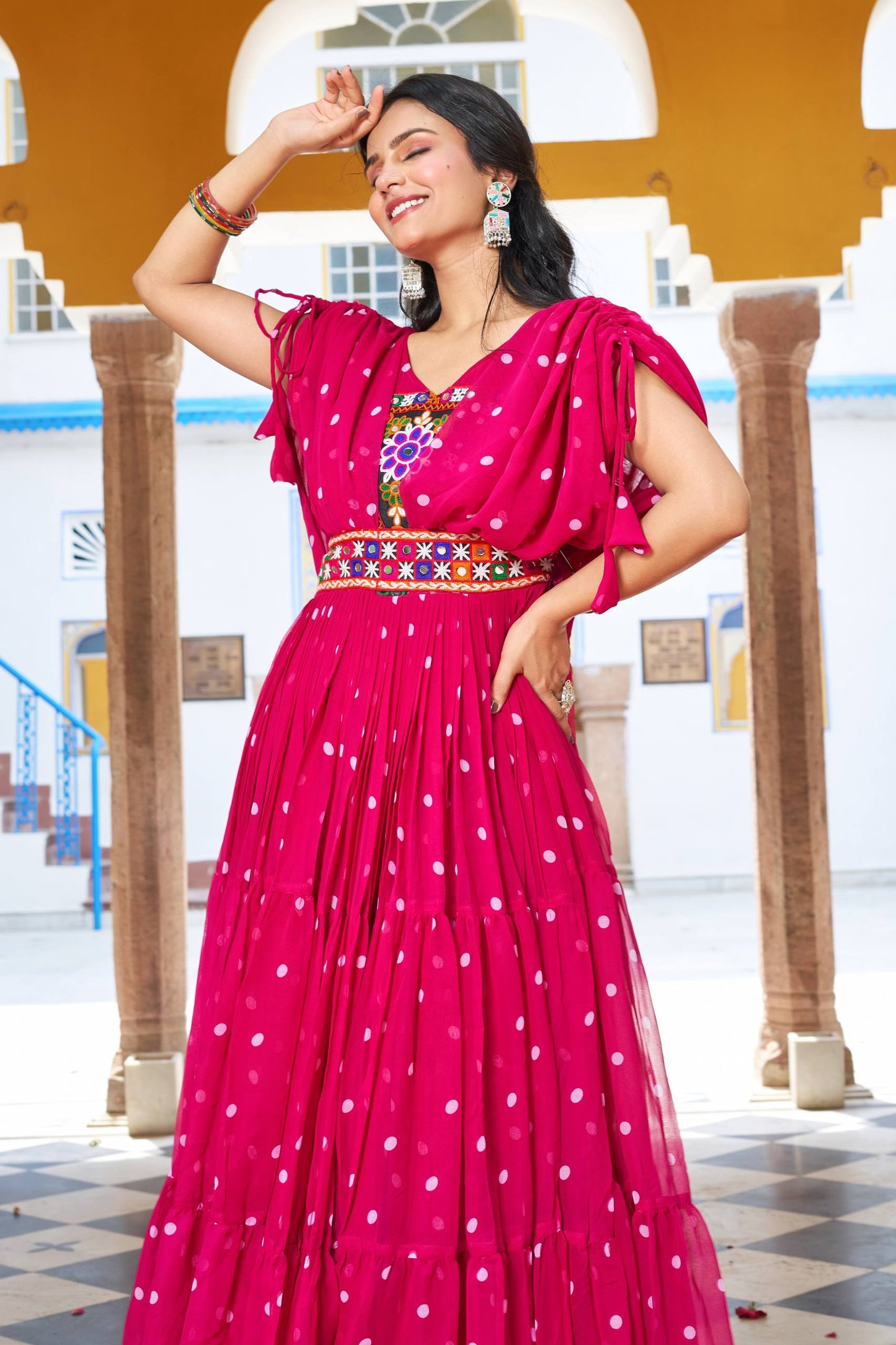 Navratri Special Gamathi Work Gown – 9 Meter Flair