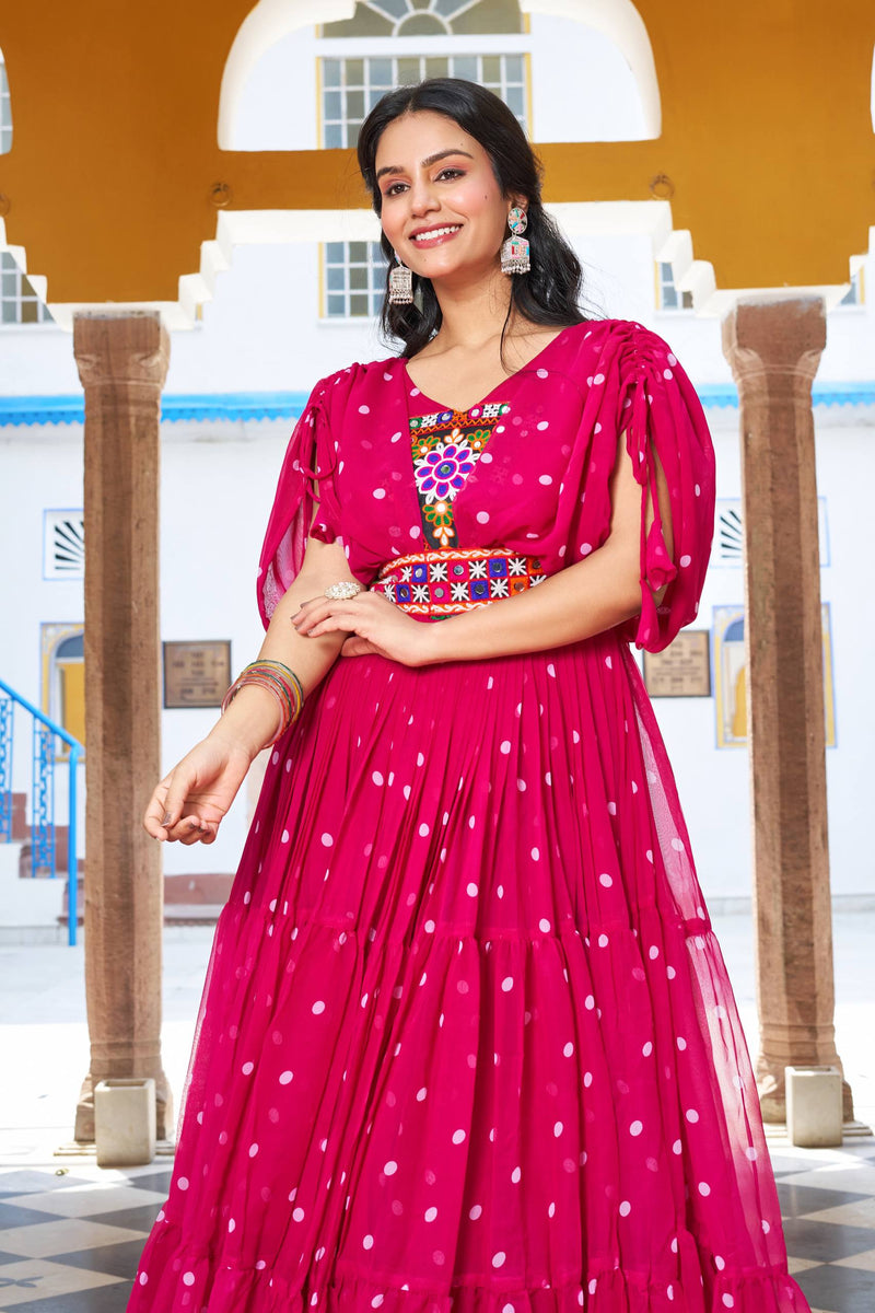 Navratri Special Gamathi Work Gown – 9 Meter Flair