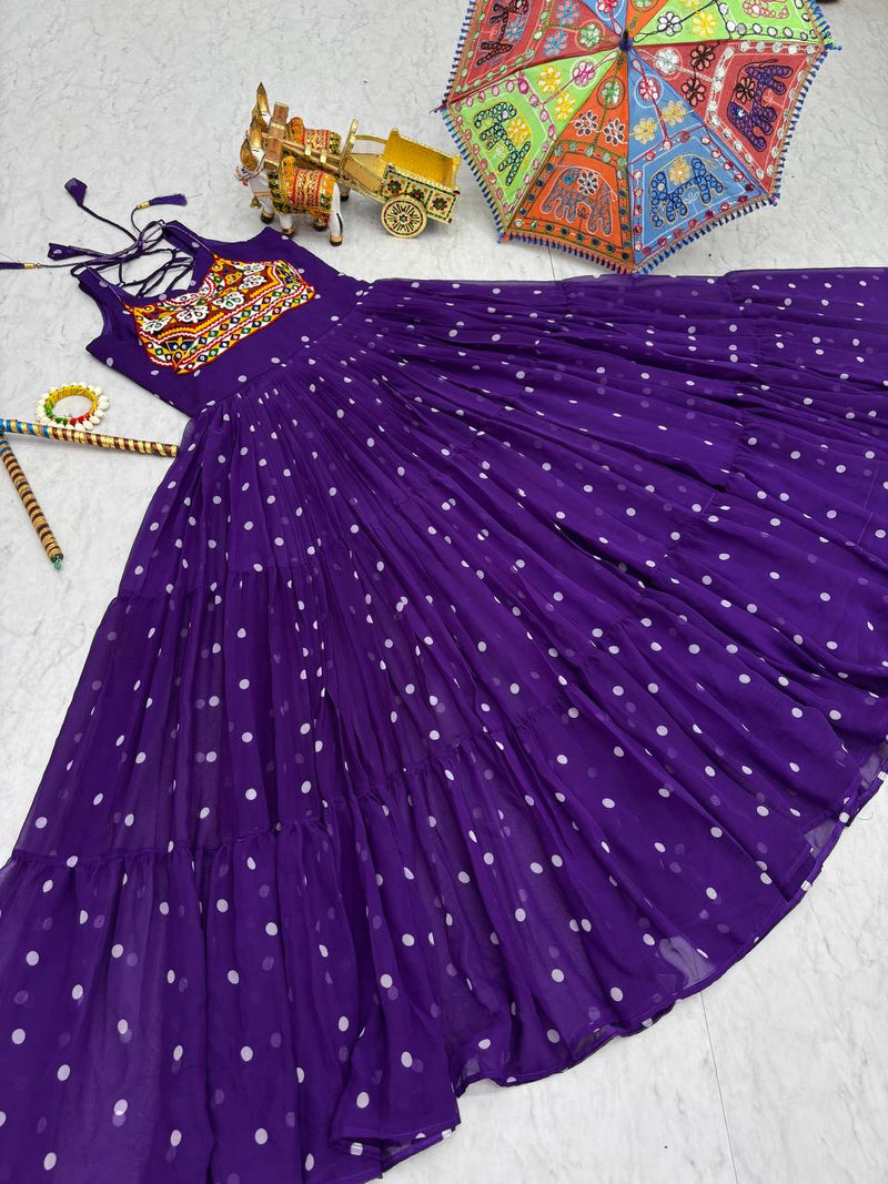 Navratri Special Gamathi Work Gown – 9 Meter Flair
