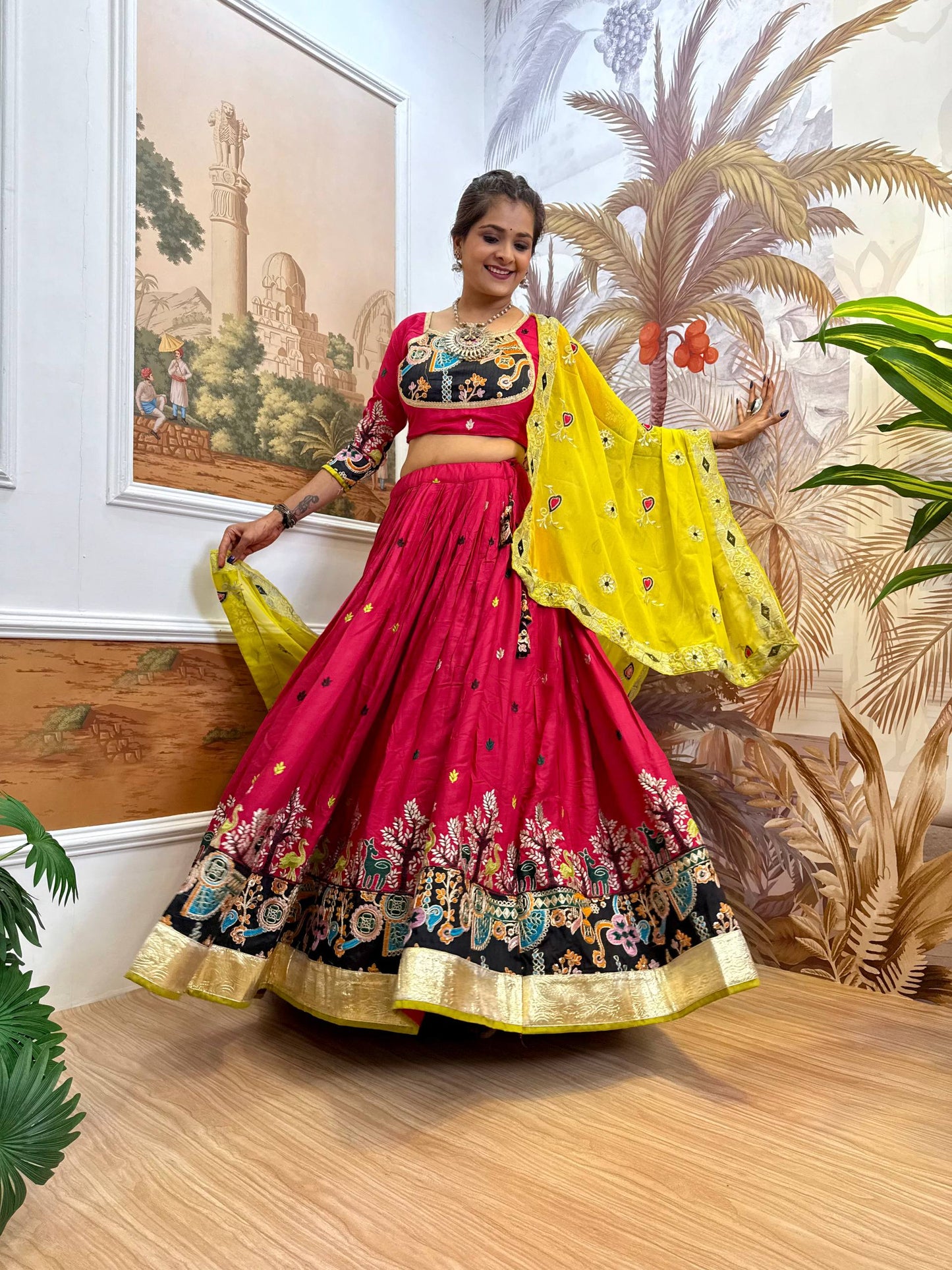 Navratri Premium Embroidered Lehenga Set with Dupatta – Real Modeling Edition