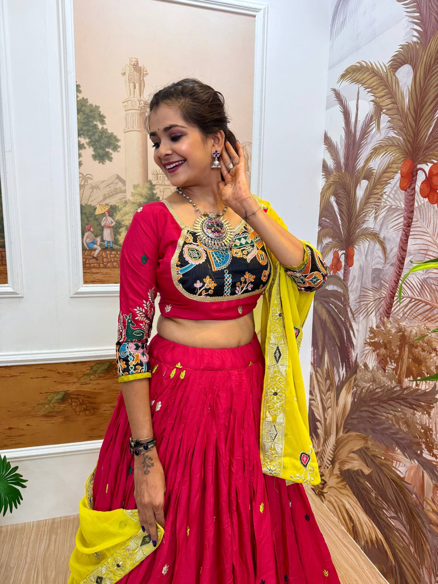 Navratri Premium Embroidered Lehenga Set with Dupatta – Real Modeling Edition