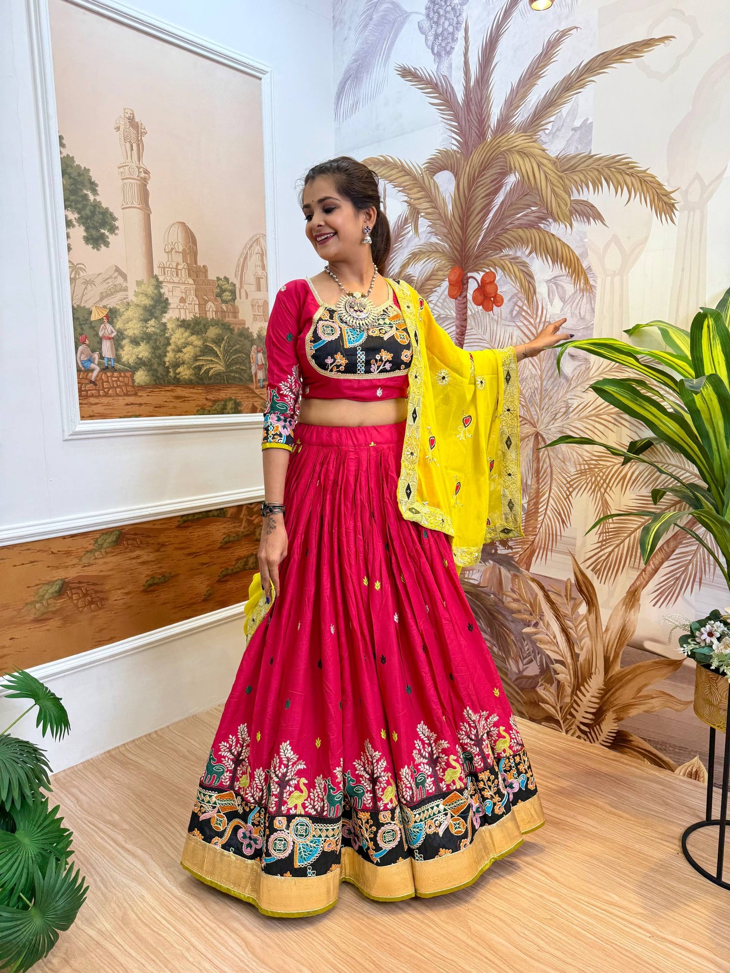 Navratri Premium Embroidered Lehenga Set with Dupatta – Real Modeling Edition