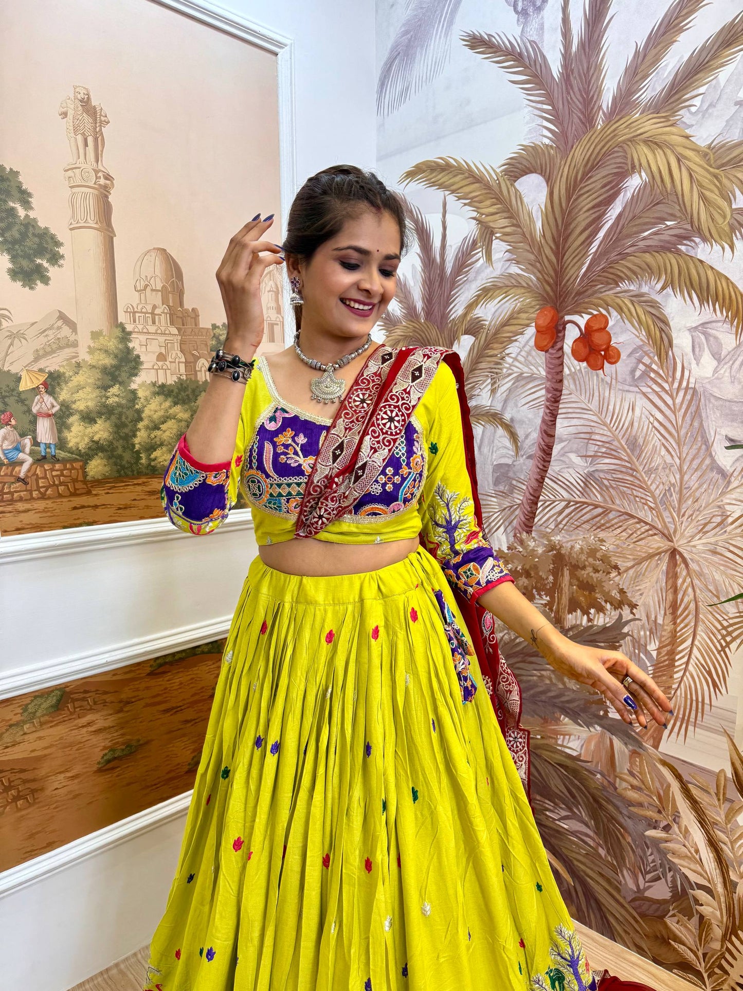 Navratri Premium Embroidered Lehenga Set with Dupatta – Real Modeling Edition