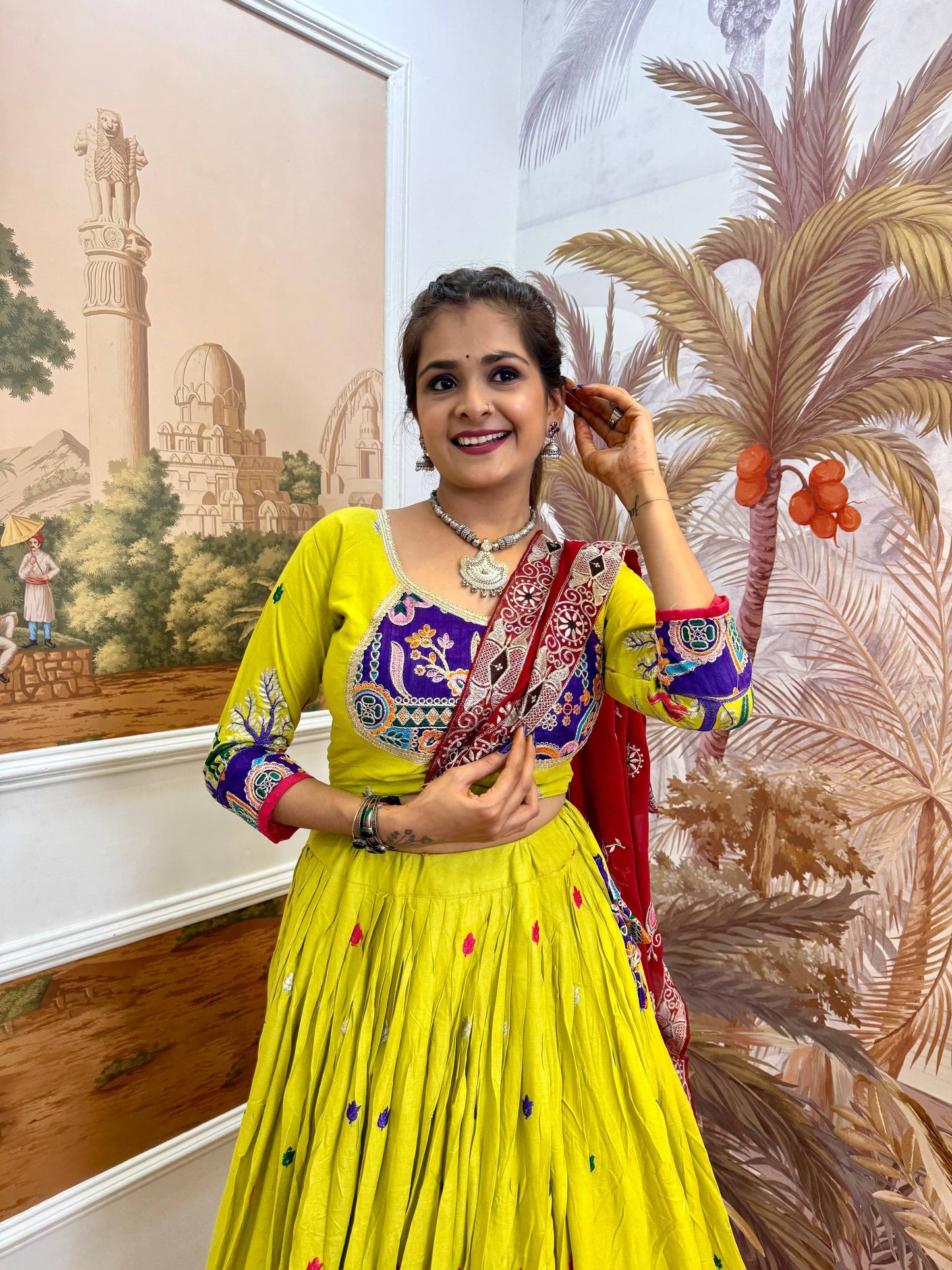 Navratri Premium Embroidered Lehenga Set with Dupatta – Real Modeling Edition