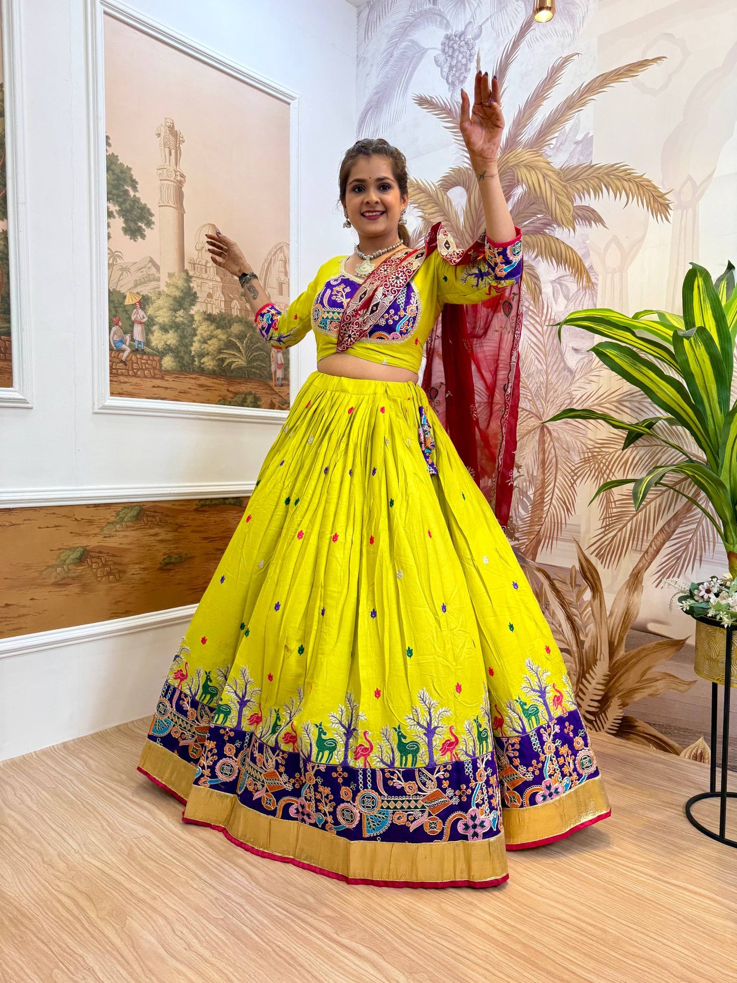 Navratri Premium Embroidered Lehenga Set with Dupatta – Real Modeling Edition