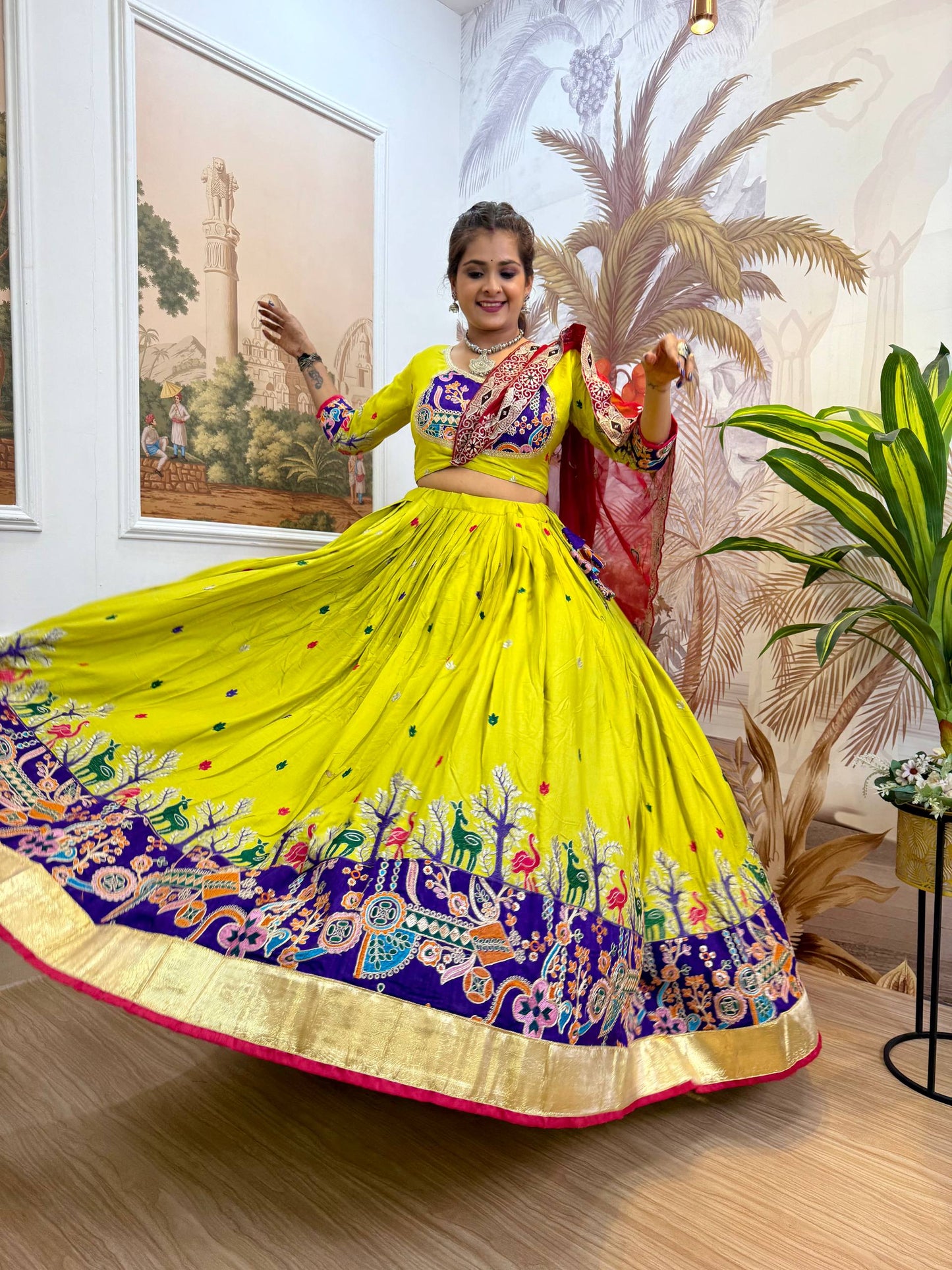 Navratri Premium Embroidered Lehenga Set with Dupatta – Real Modeling Edition