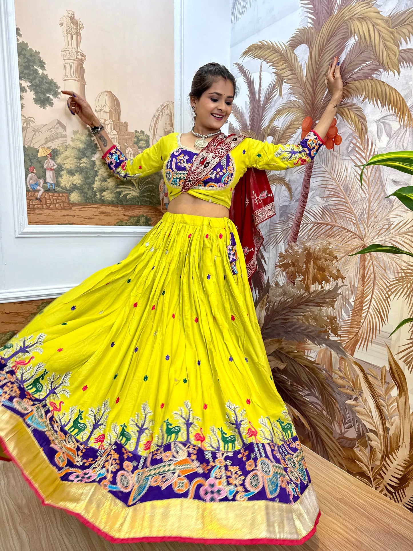 Navratri Premium Embroidered Lehenga Set with Dupatta – Real Modeling Edition