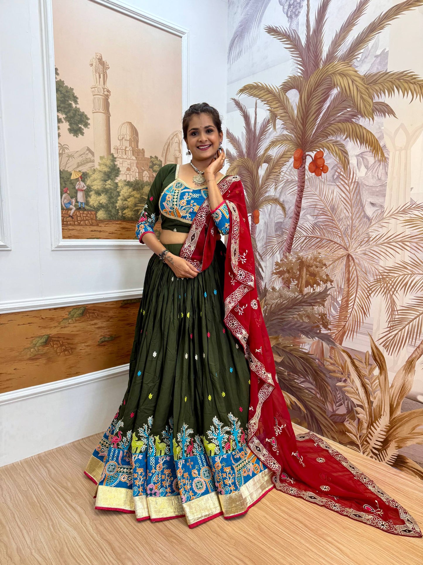 Navratri Premium Embroidered Lehenga Set with Dupatta – Real Modeling Edition