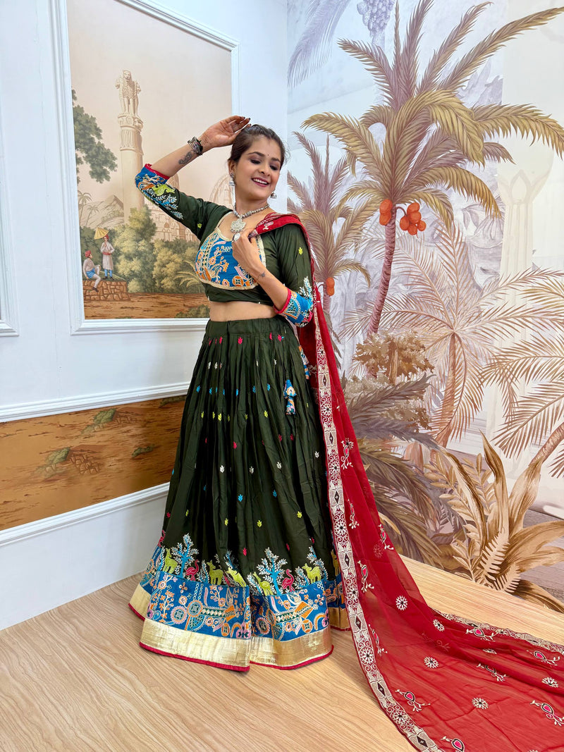 Navratri Premium Embroidered Lehenga Set with Dupatta – Real Modeling Edition