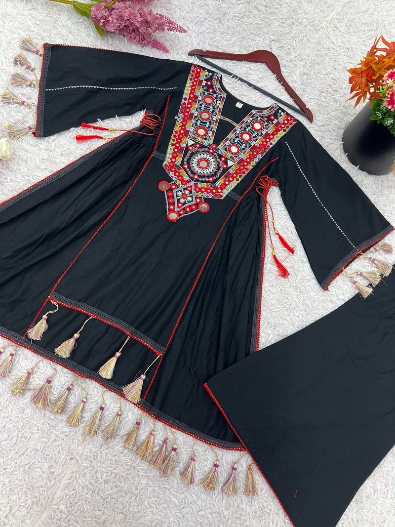 Premium Khadi Cotton Co-ord Set with Embroidery & Mirror Work