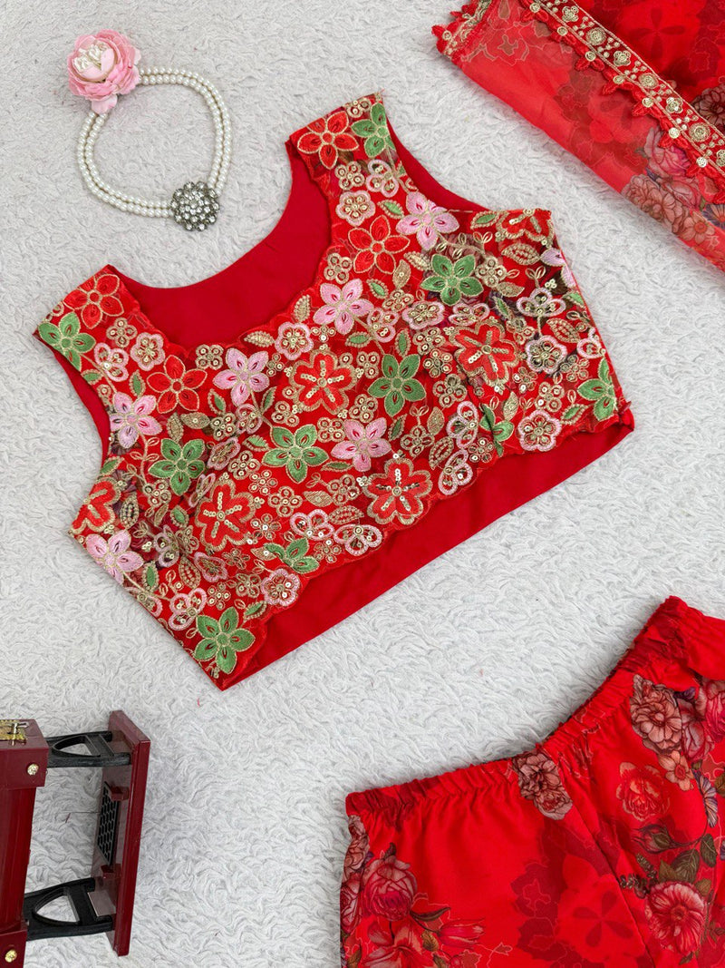Festive Tibby Silk Sharara Set –  Wedding Special