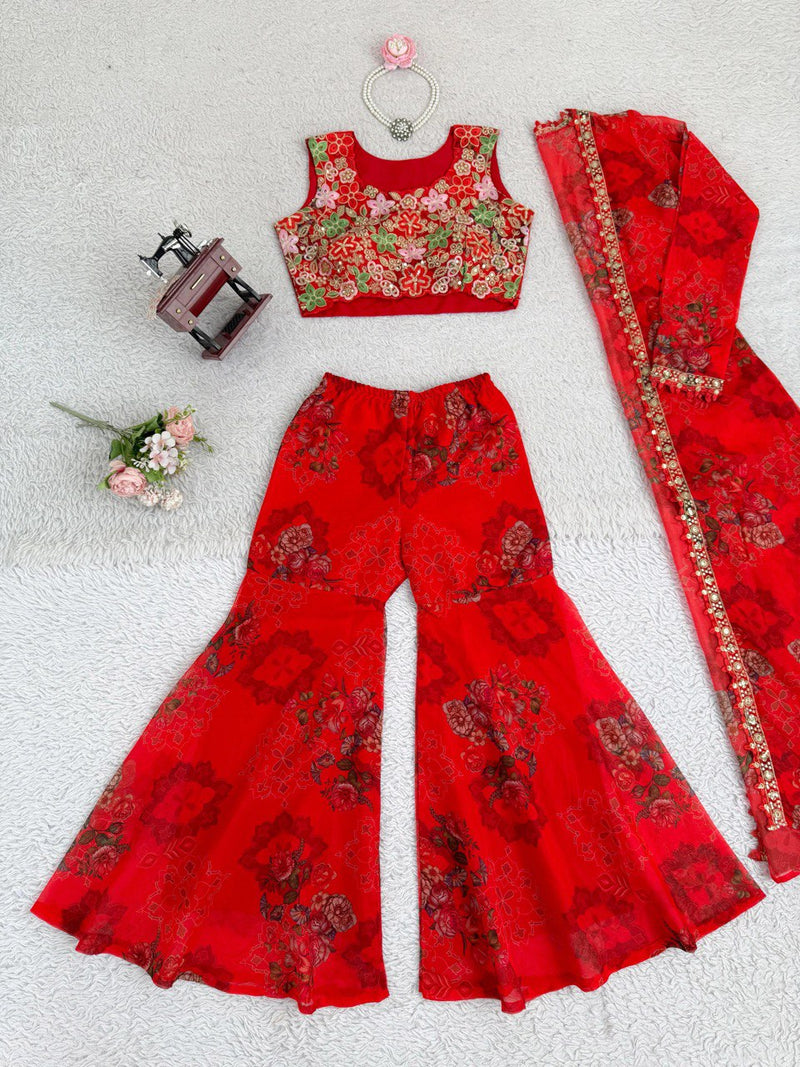 Festive Tibby Silk Sharara Set –  Wedding Special