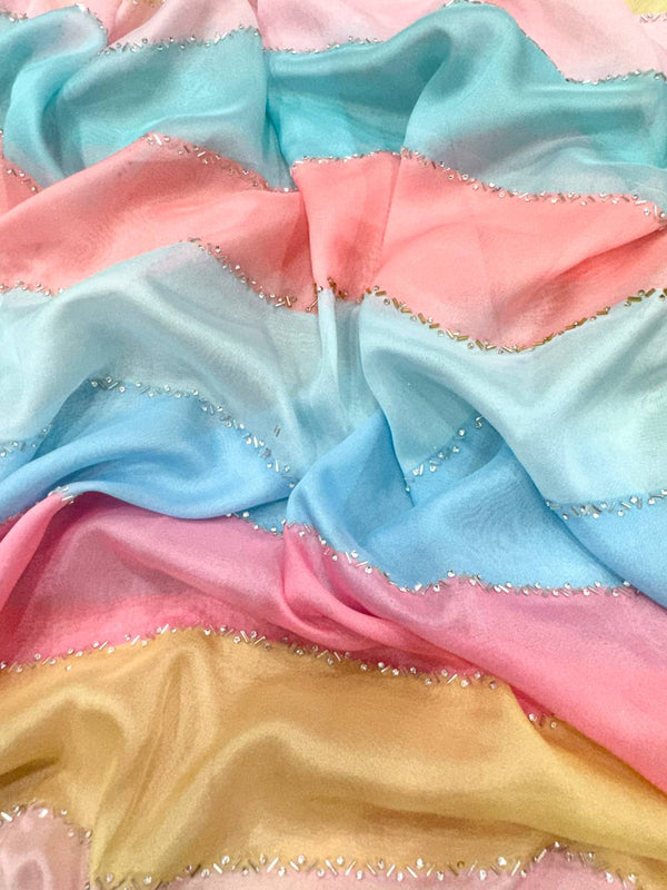 Jarkhan Diamond Saree in Soft Tebby Silk