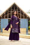 Designer Georgette Top Sharara Set with Belt Style Dupatta