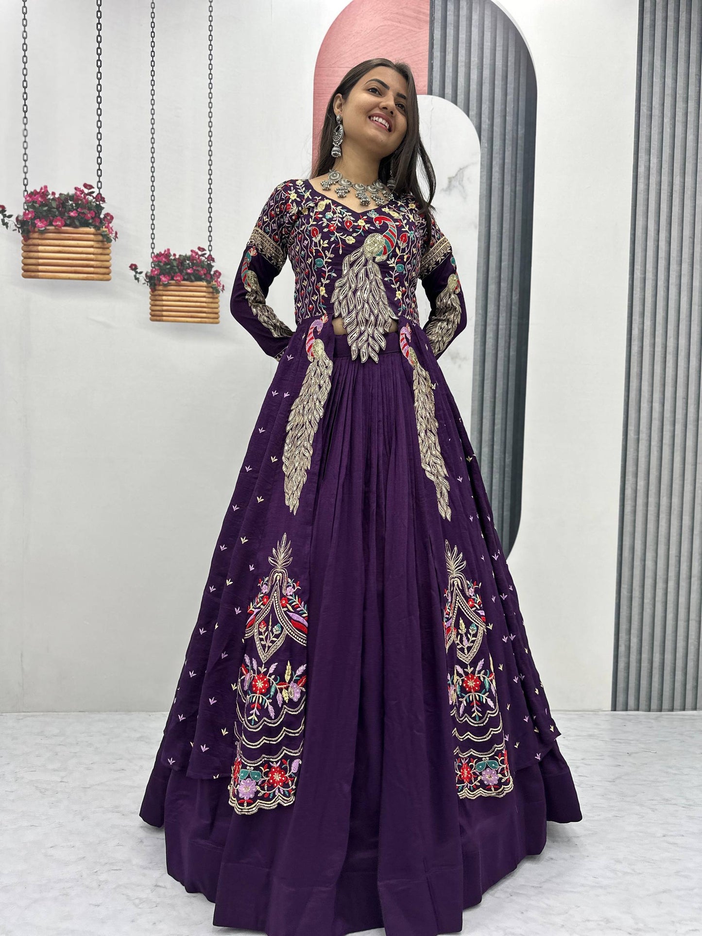 Festival Special Crop Top with Shrug & Lehenga Set