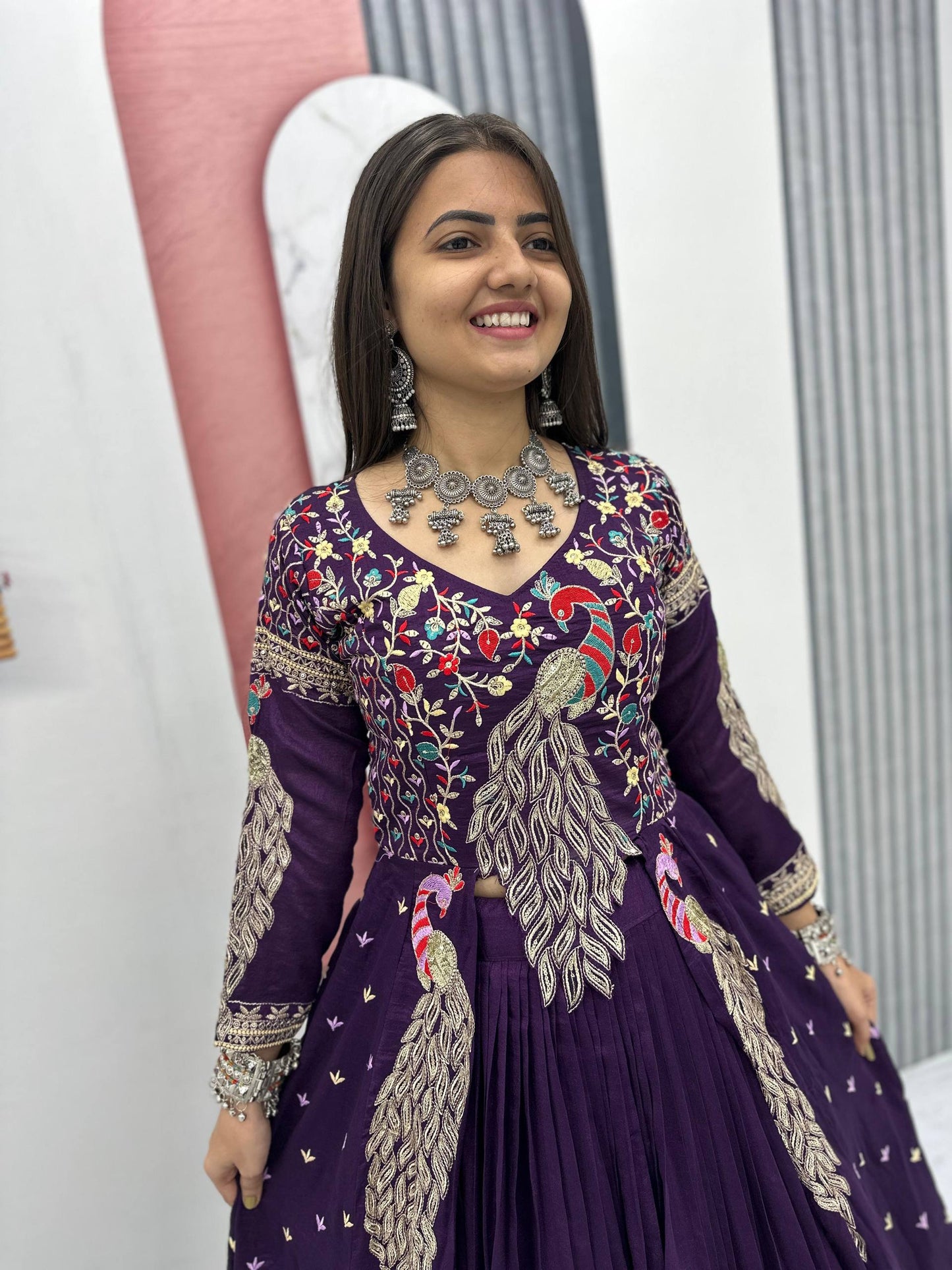 Festival Special Crop Top with Shrug & Lehenga Set