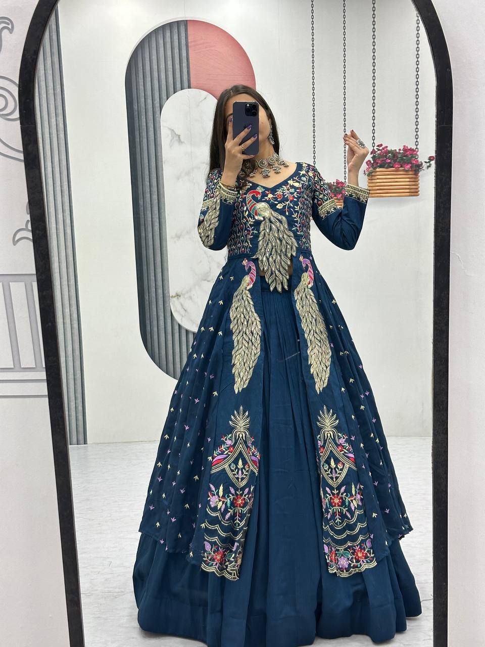 Festival Special Crop Top with Shrug & Lehenga Set