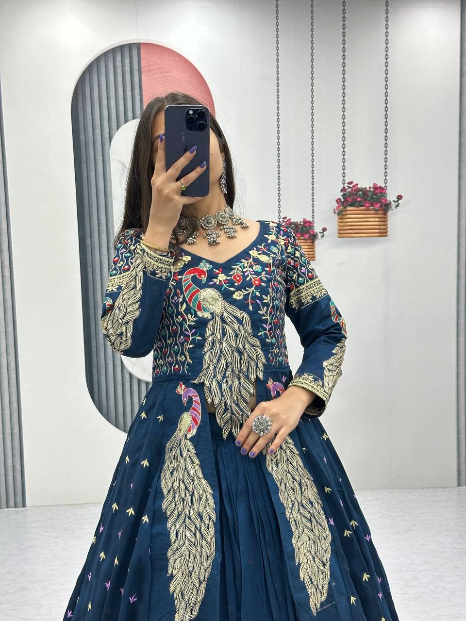 Festival Special Crop Top with Shrug & Lehenga Set