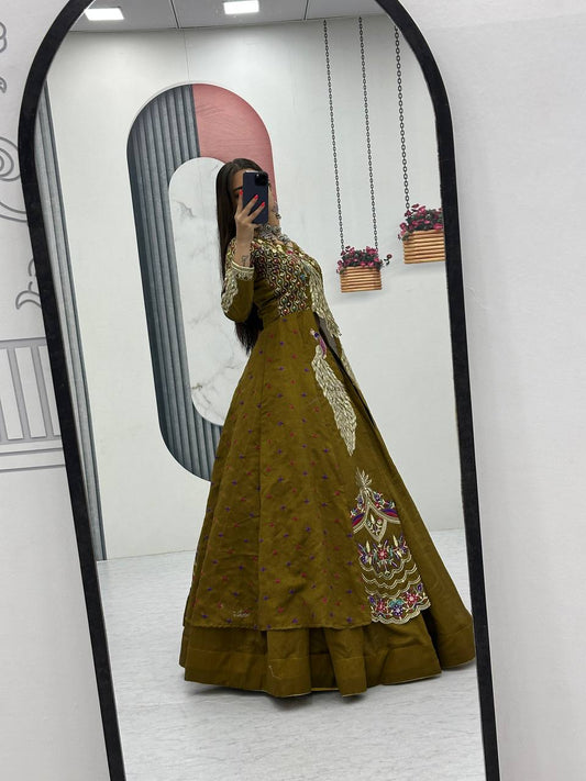 Festival Special Crop Top with Shrug & Lehenga Set