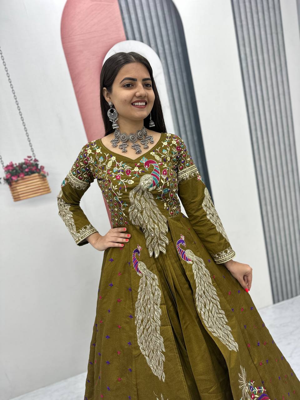 Festival Special Crop Top with Shrug & Lehenga Set