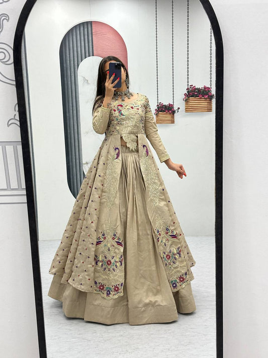 Festival Special Crop Top with Shrug & Lehenga Set