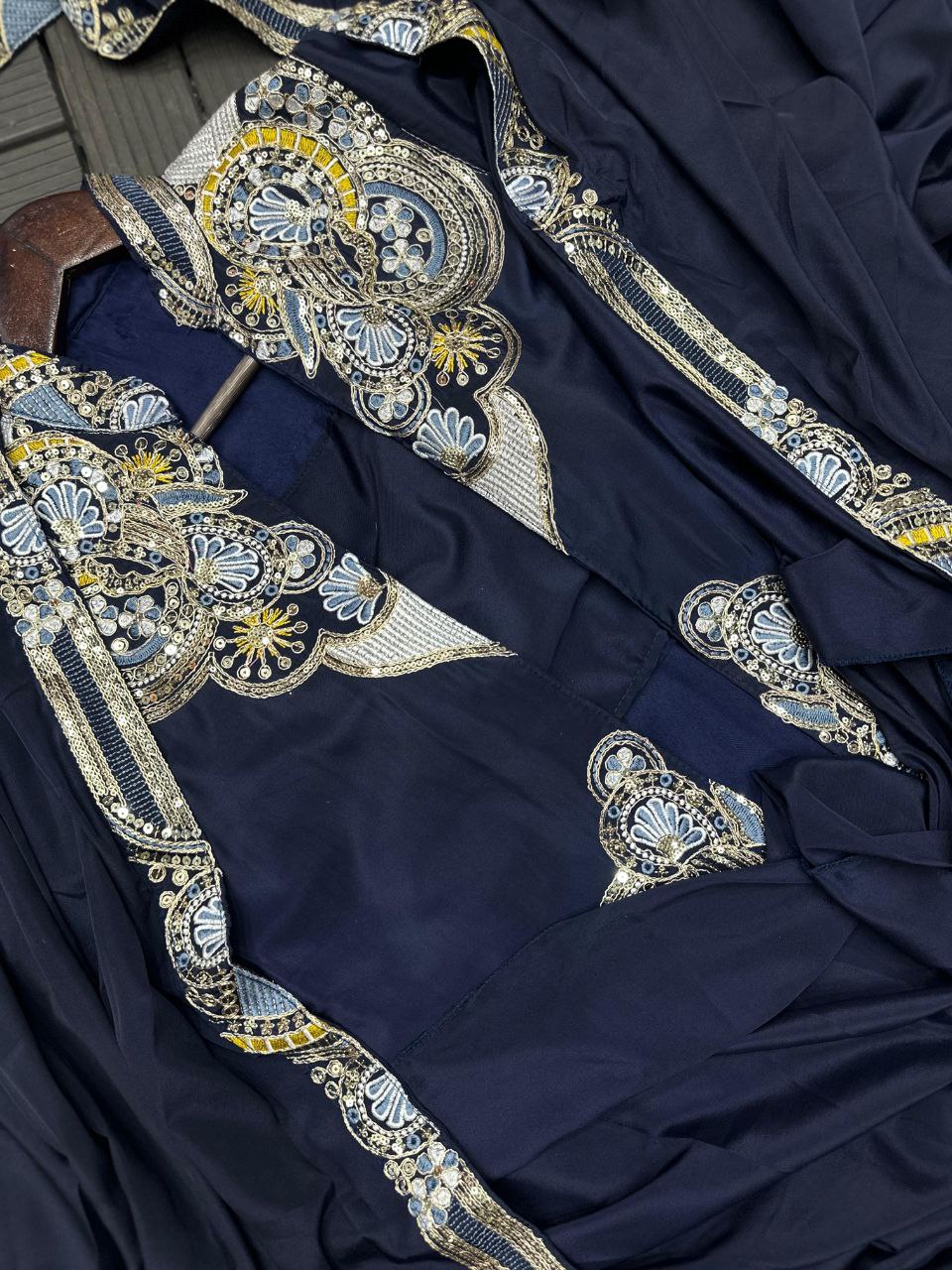 Trending Ready-to-Wear Embroidered Saree with Full Koti Jacket