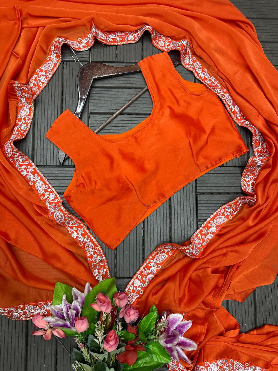 Ready-to-Wear Rangoli Saree with Embroidered Full Koti Jacket