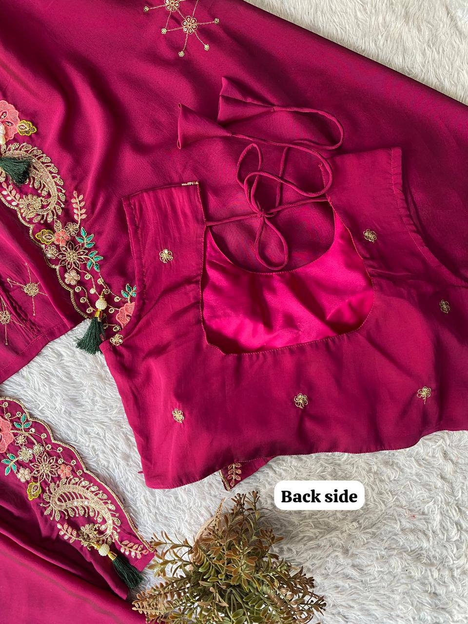 Party & Wedding Special Indo-Western Shrug, Dhoti & Blouse Set