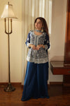 Embroidered Georgette Peplum Top with Palazzo & Dupatta Set | Festive Party Wear Kurti Set for Women