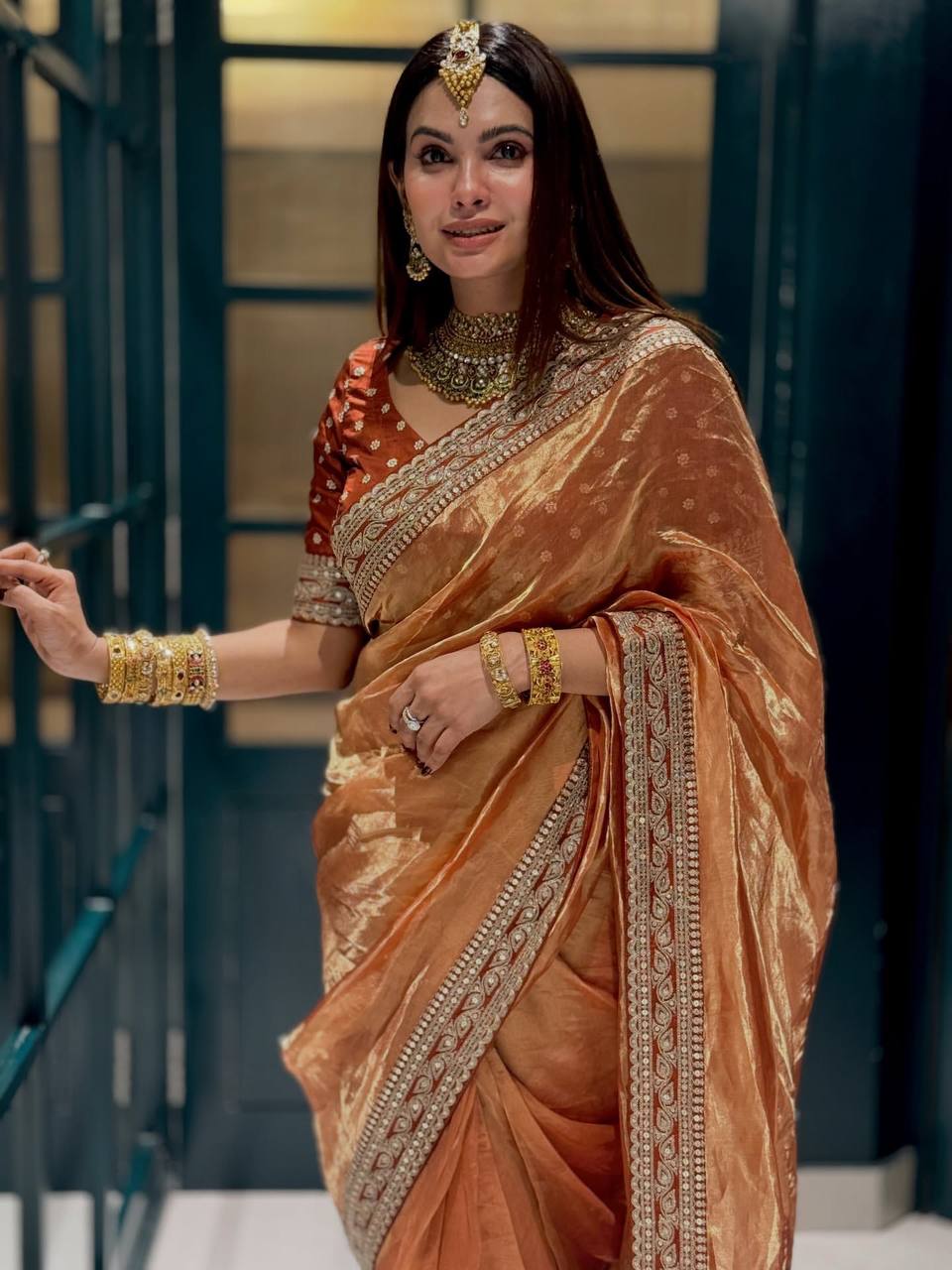 Soft NC Twill Designer Saree with Sequence & Dori Embroidery Work – Party Wear Wedding Saree with Sequins Blouse