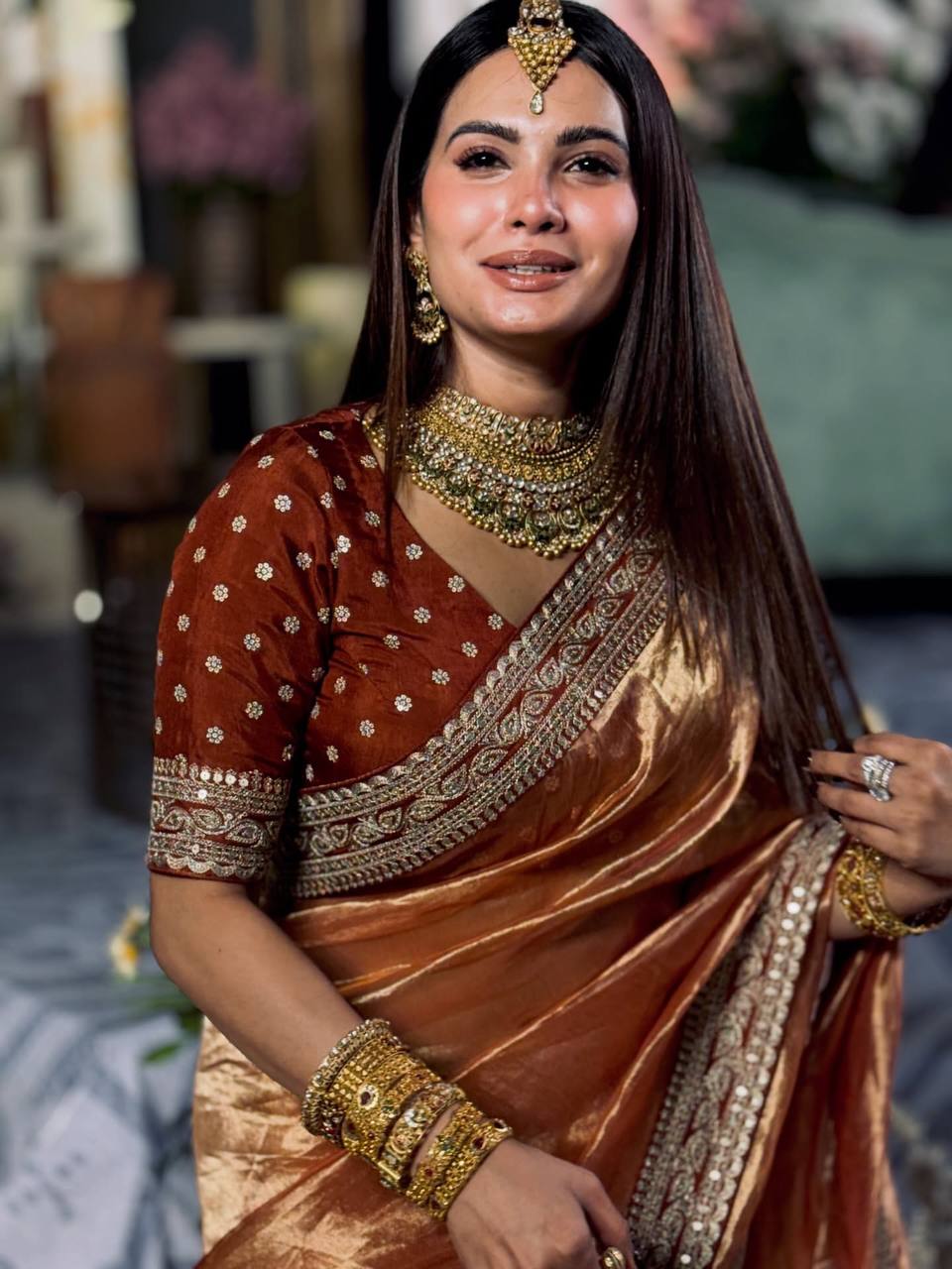 Soft NC Twill Designer Saree with Sequence & Dori Embroidery Work – Party Wear Wedding Saree with Sequins Blouse
