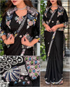Super Trending Ready to Wear Party Saree with Embroidered Jacket Koti, Heavy Japan Satin