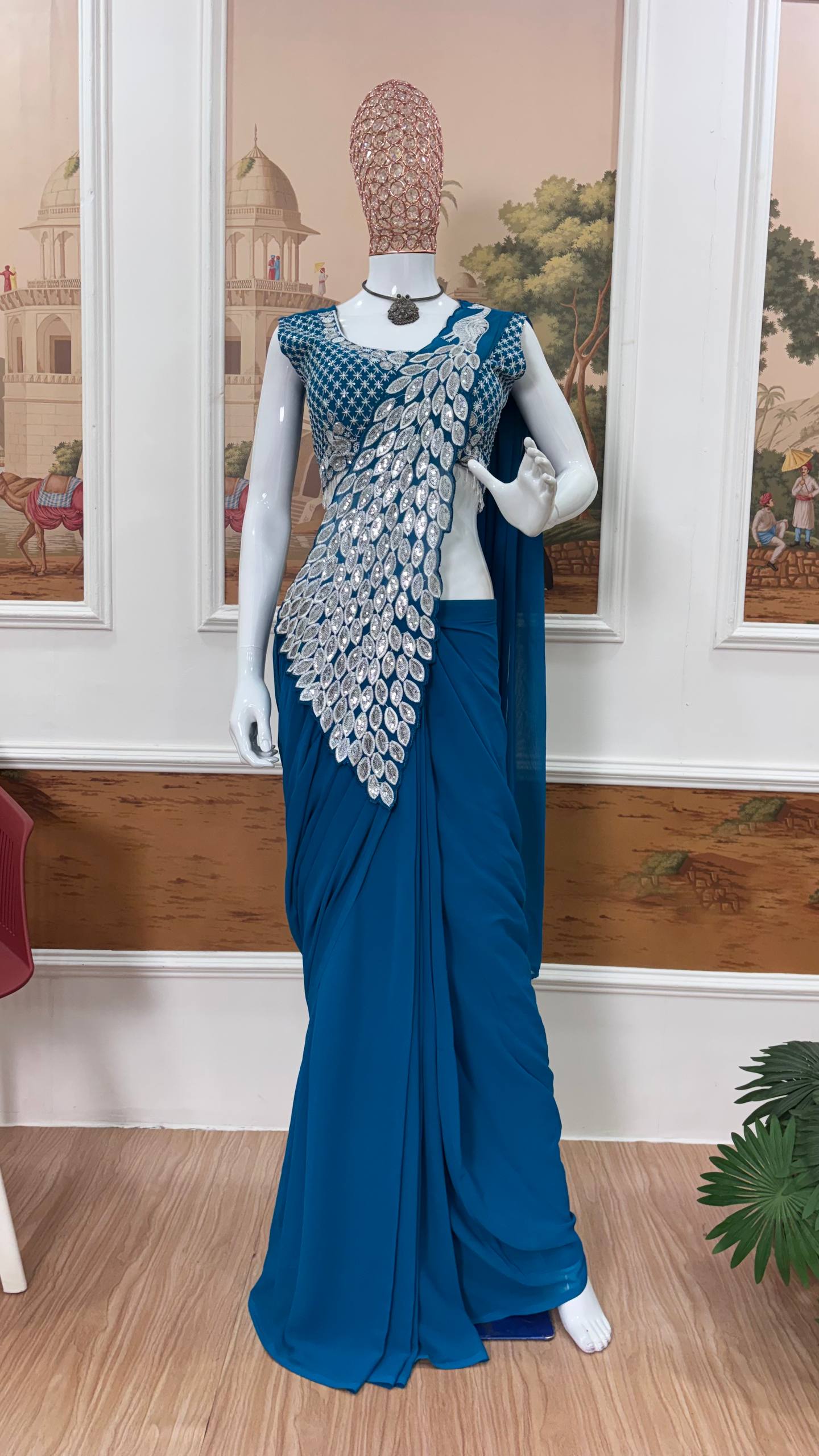 Peacock Style Ready to Wear Saree
