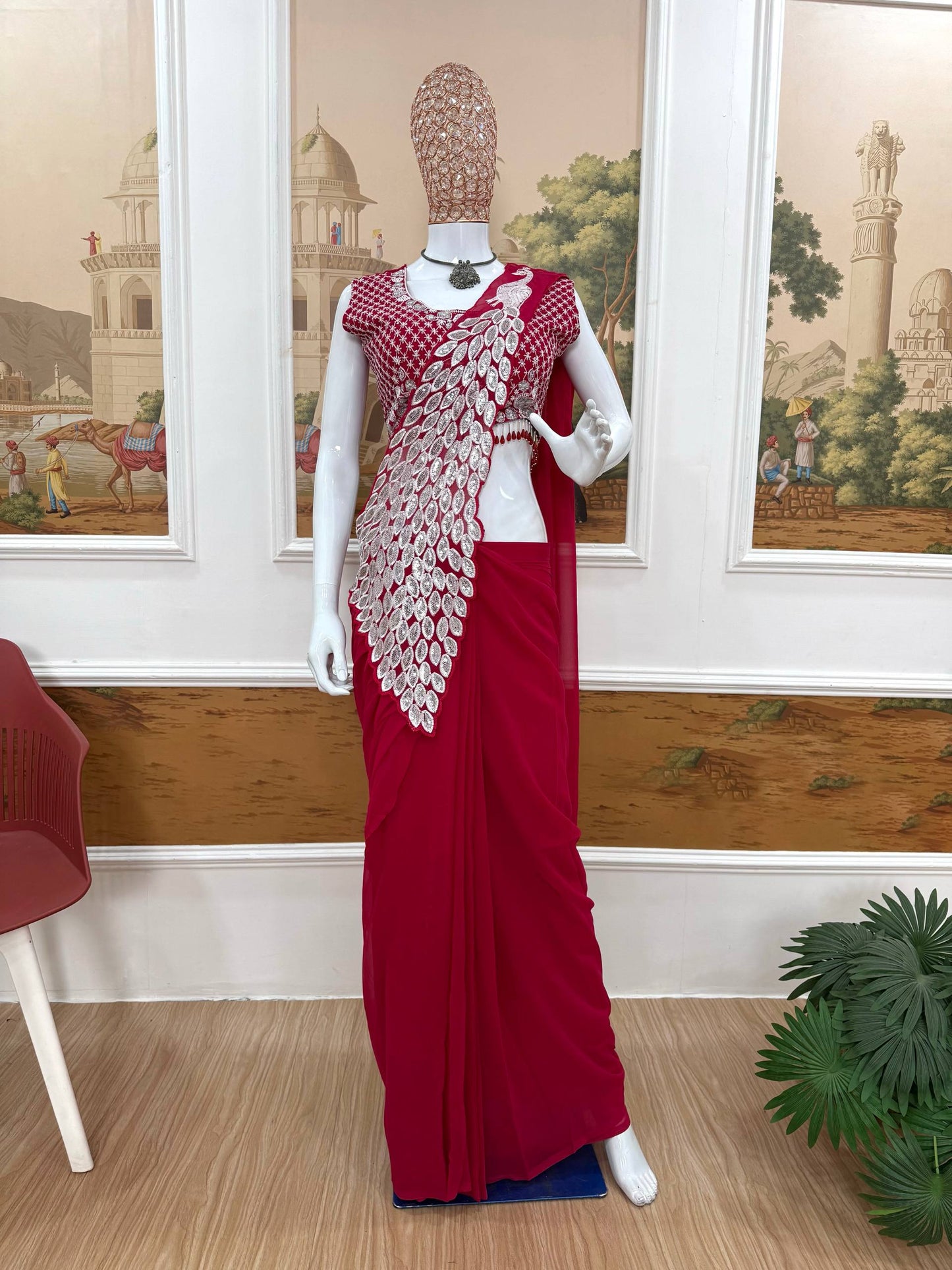 Peacock Style Ready to Wear Saree