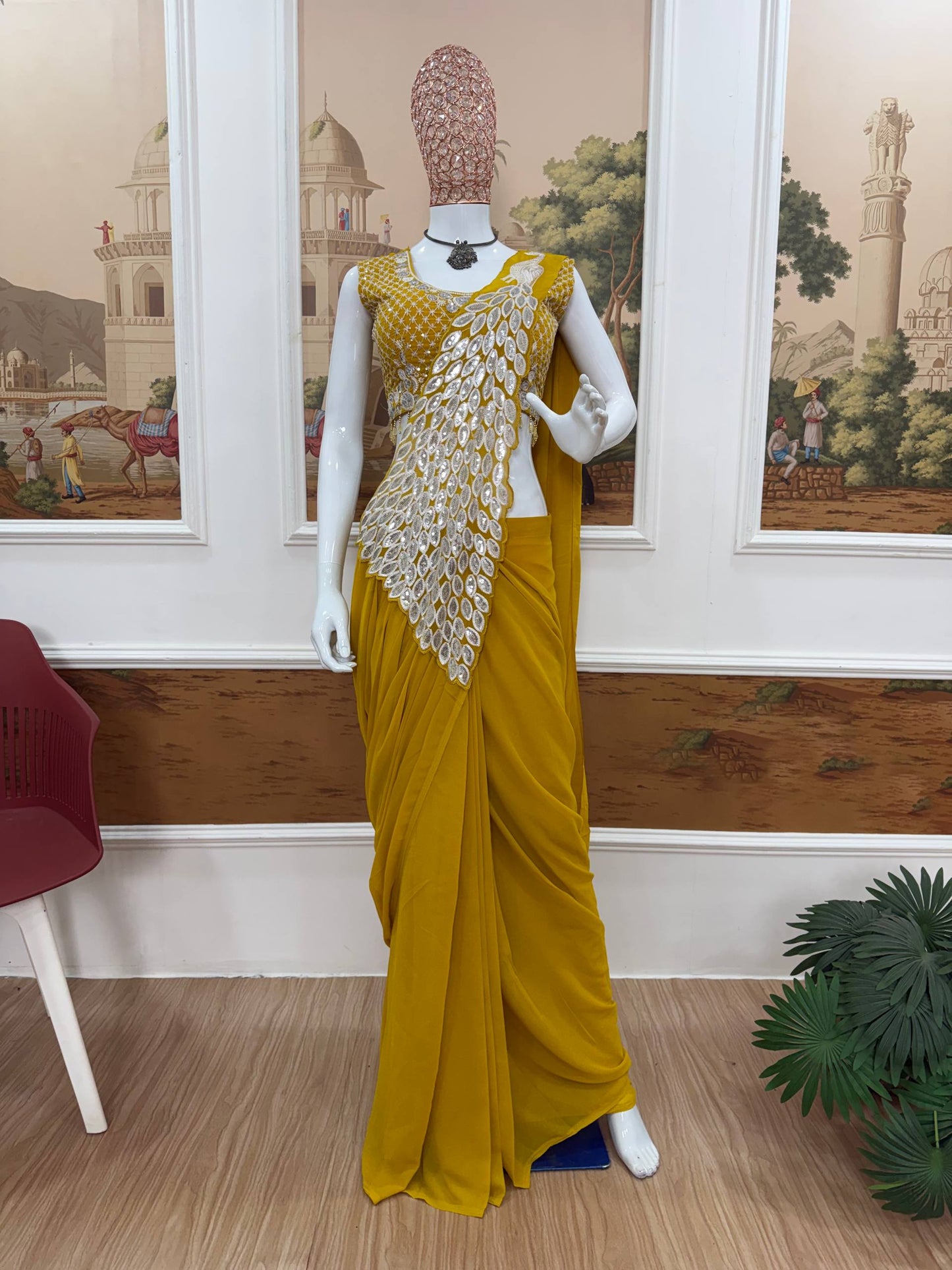 Peacock Style Ready to Wear Saree