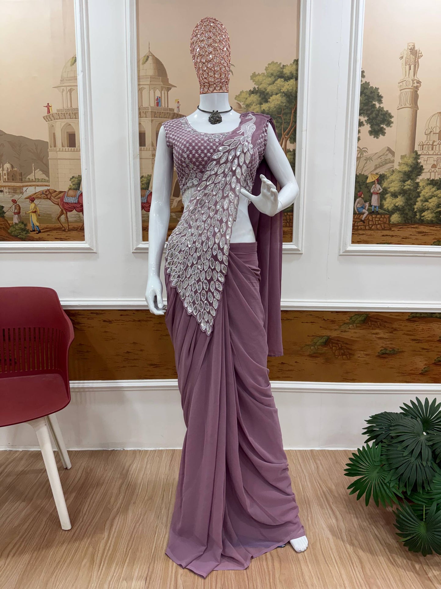 Peacock Style Ready to Wear Saree