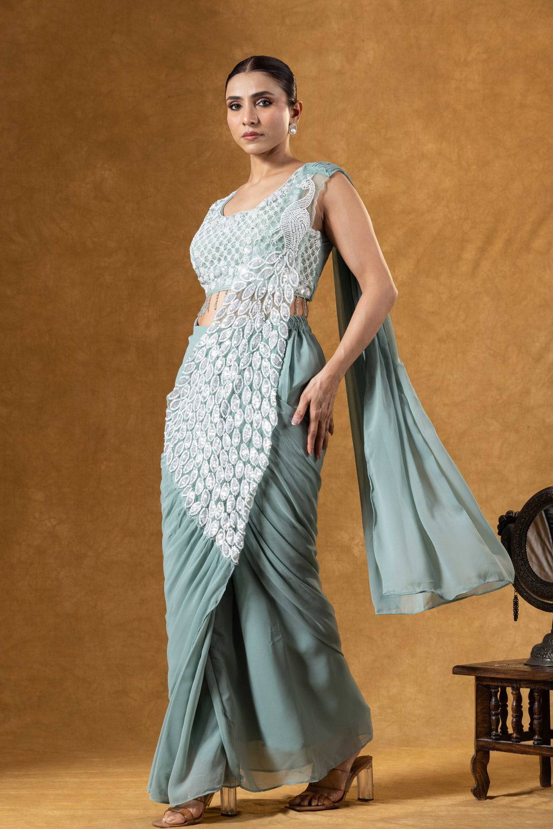 Peacock Style Ready to Wear Saree