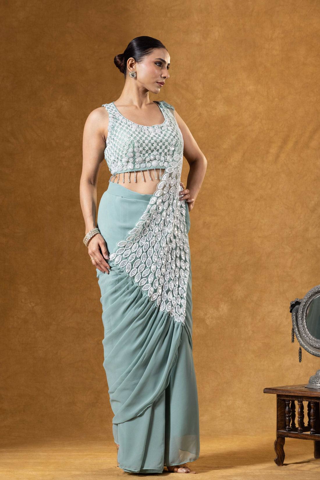 Peacock Style Ready to Wear Saree