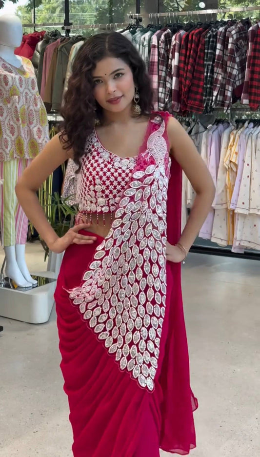 Peacock Style Ready to Wear Saree