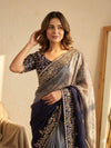 Shaded Frendy Chiffon Sequins Embroidered Saree with Heavy Sequins Mono Banglori Stitched Blouse – Designer Party Wear Saree