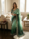 Shaded Frendy Chiffon Sequins Embroidered Saree with Heavy Sequins Mono Banglori Stitched Blouse – Designer Party Wear Saree