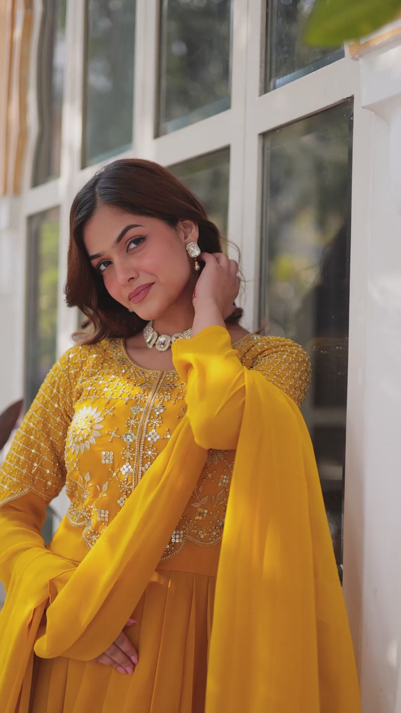 Premium Designer Readymade Gown with Dupatta Collection