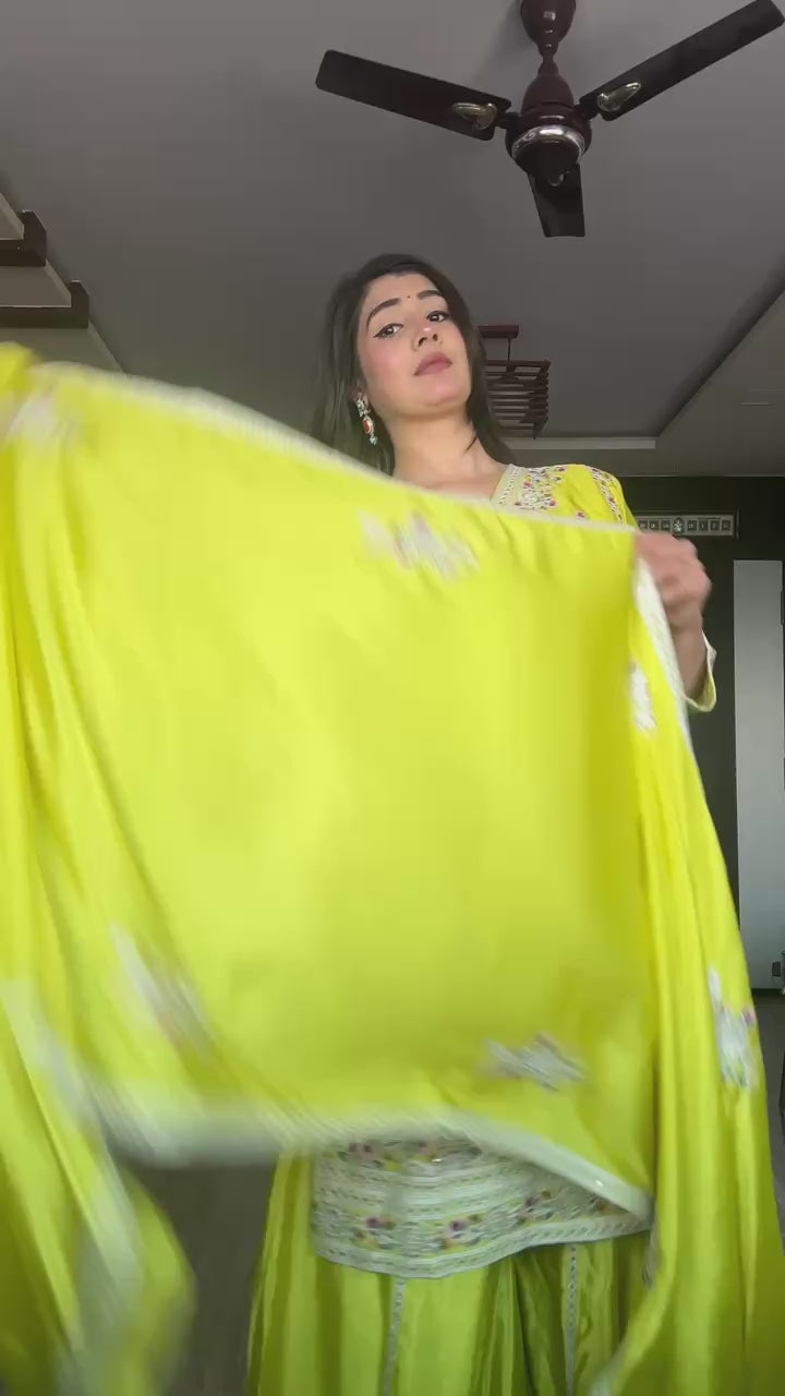 Shine Bright in Pure Cinon Silk – Embroidered Sarara Ensemble