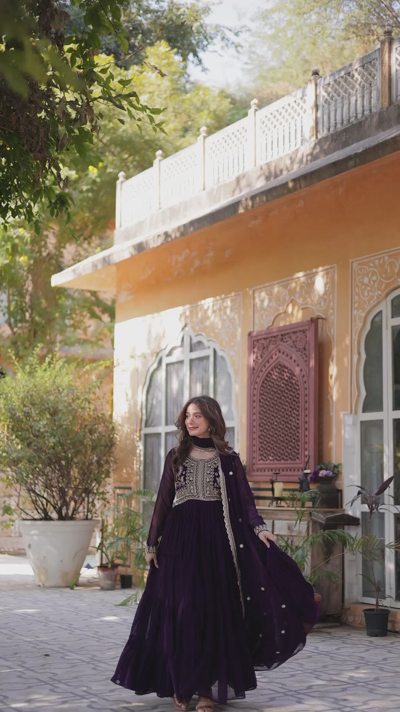 Premium Designer Readymade Gown with Dupatta Set