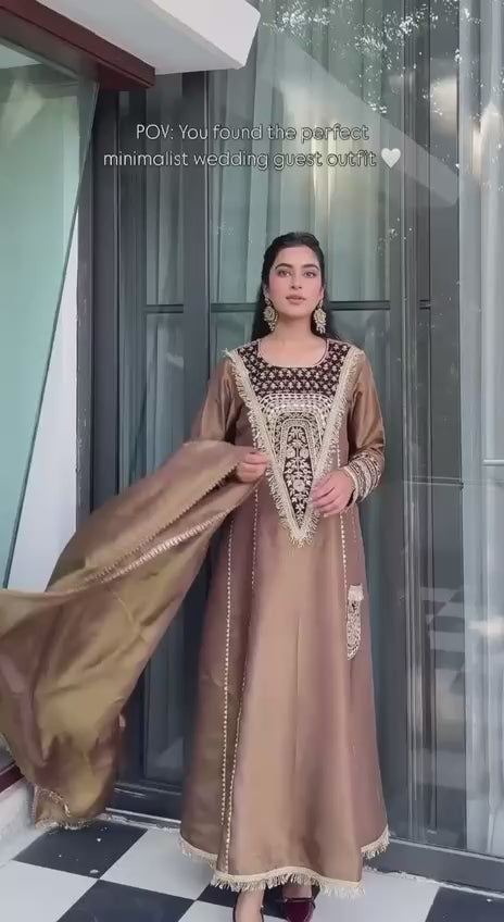 EID SPECIAL DESIGNER FLARED SUIT SET WITH PANT & DUPATTA