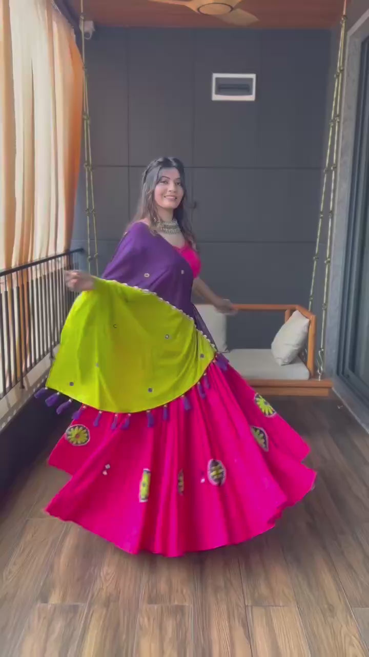 Navratri Special Embroidered Lehenga Choli Set with 6 Meter Flair