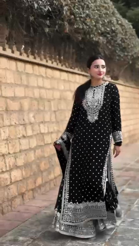 Designer Party Sharara Suit & Dupatta Set for Women