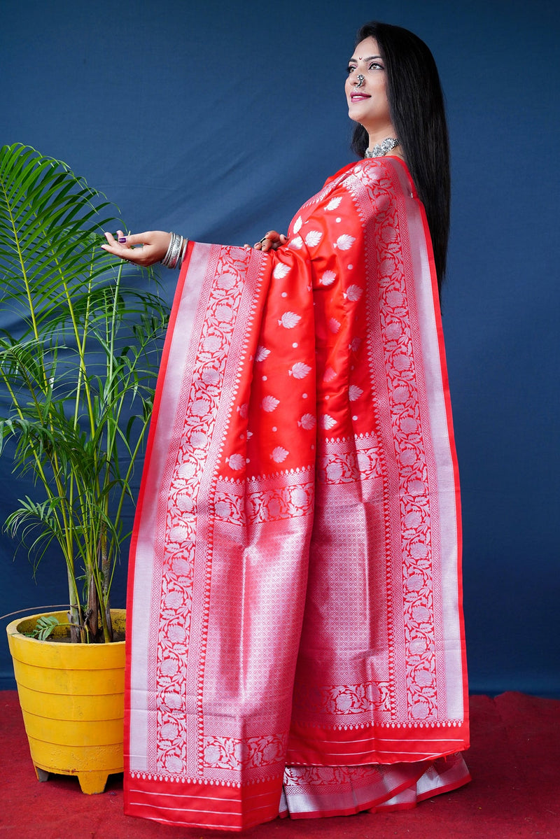 Red Soft Silk Maharashtrian Paithani Saree