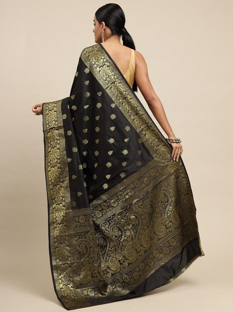 BLACK Banarasi Silk Saree